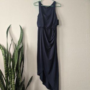 NWT Indigo blue asymmetrical maxi dress by INC